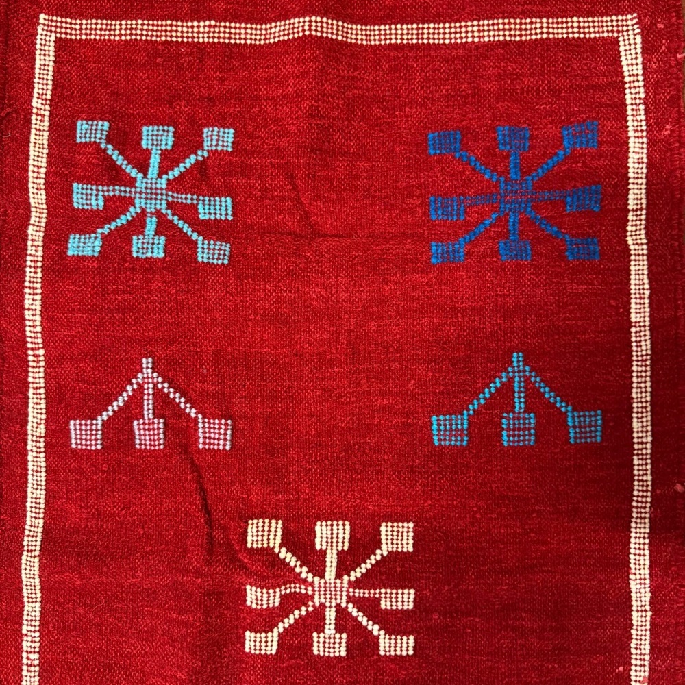 Moroccan Red Hand Woven Berber Rug - Picture 3 of 4